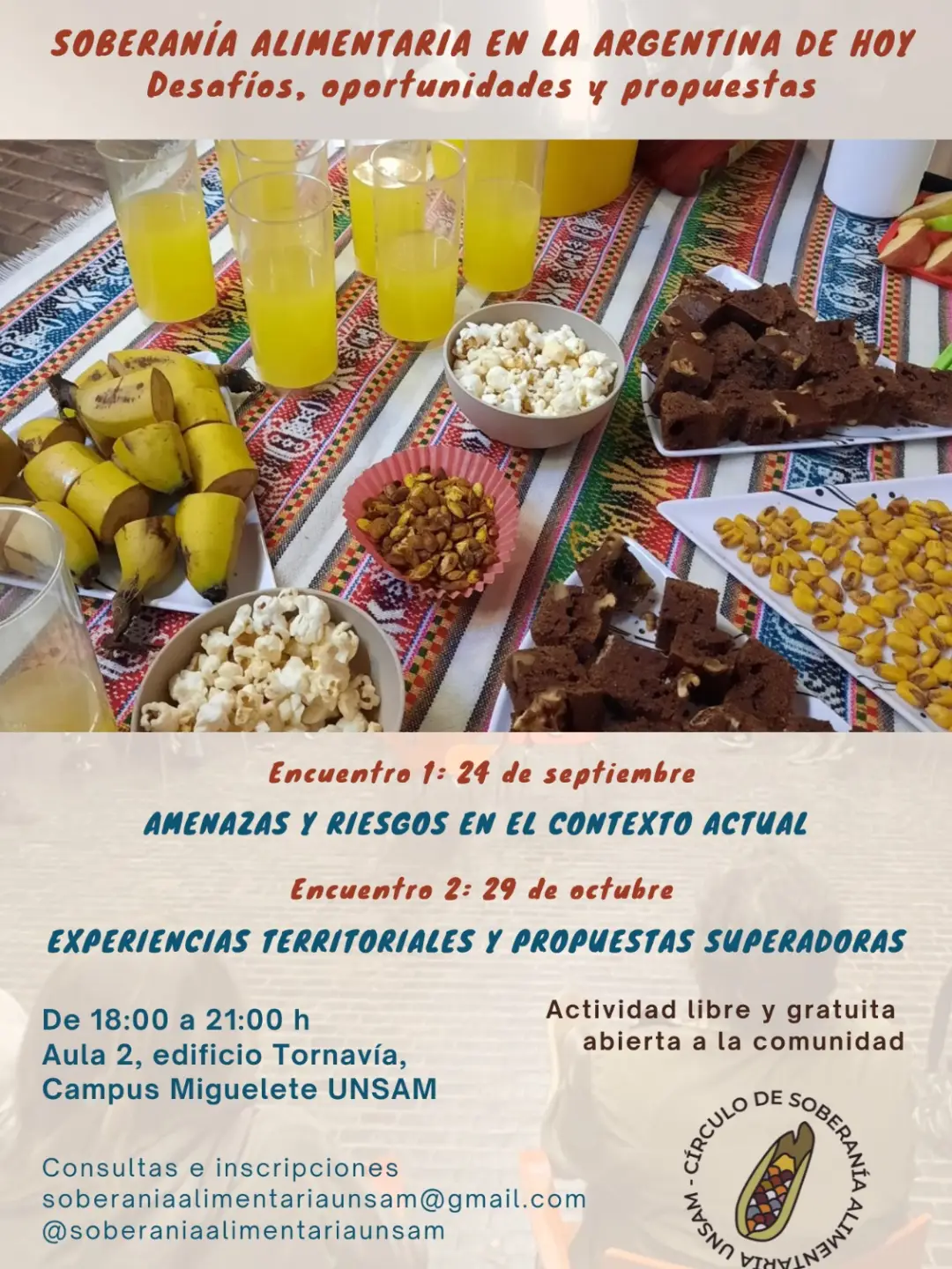 24 de septiembre: Participá del ciclo de soberanía alimentaria en la UNSAM