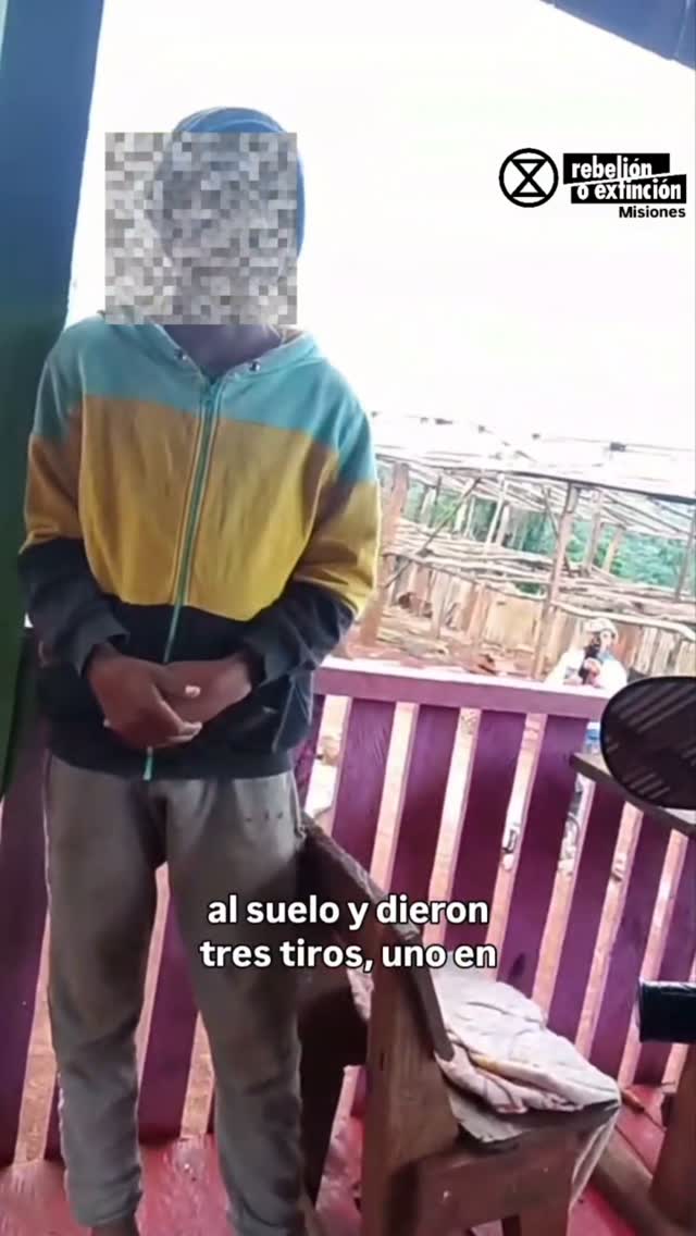 Campesino de Misiones con identidad protegida testimoniando sobre la represión armada de la forestal Arauco en San Pedro, registrado por Rebelión o Extinción Misiones