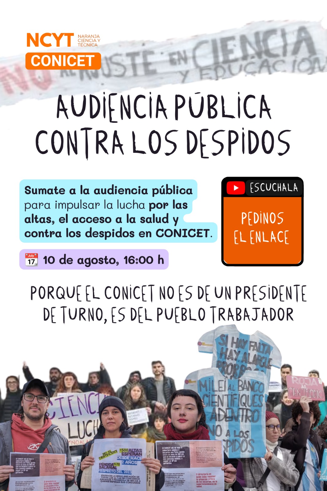 No a los despidos de becarios post-doctorales en el CONICET