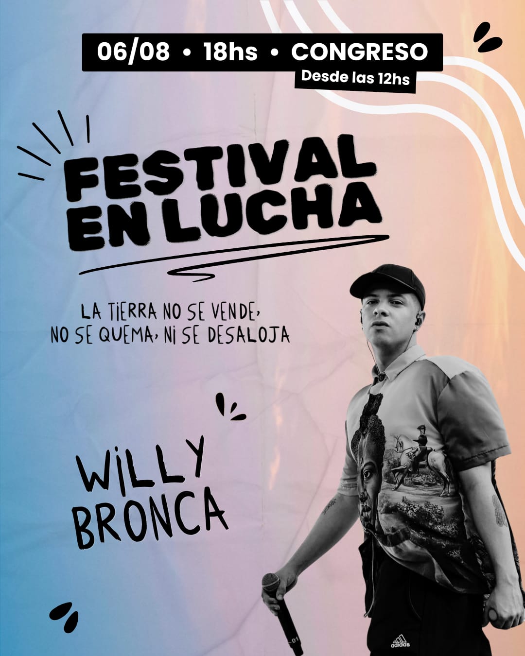 Flyer festival en lucha: Willy Bronca