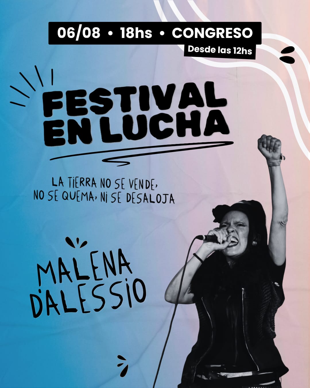Flyer festival en lucha: Malena Dalesio