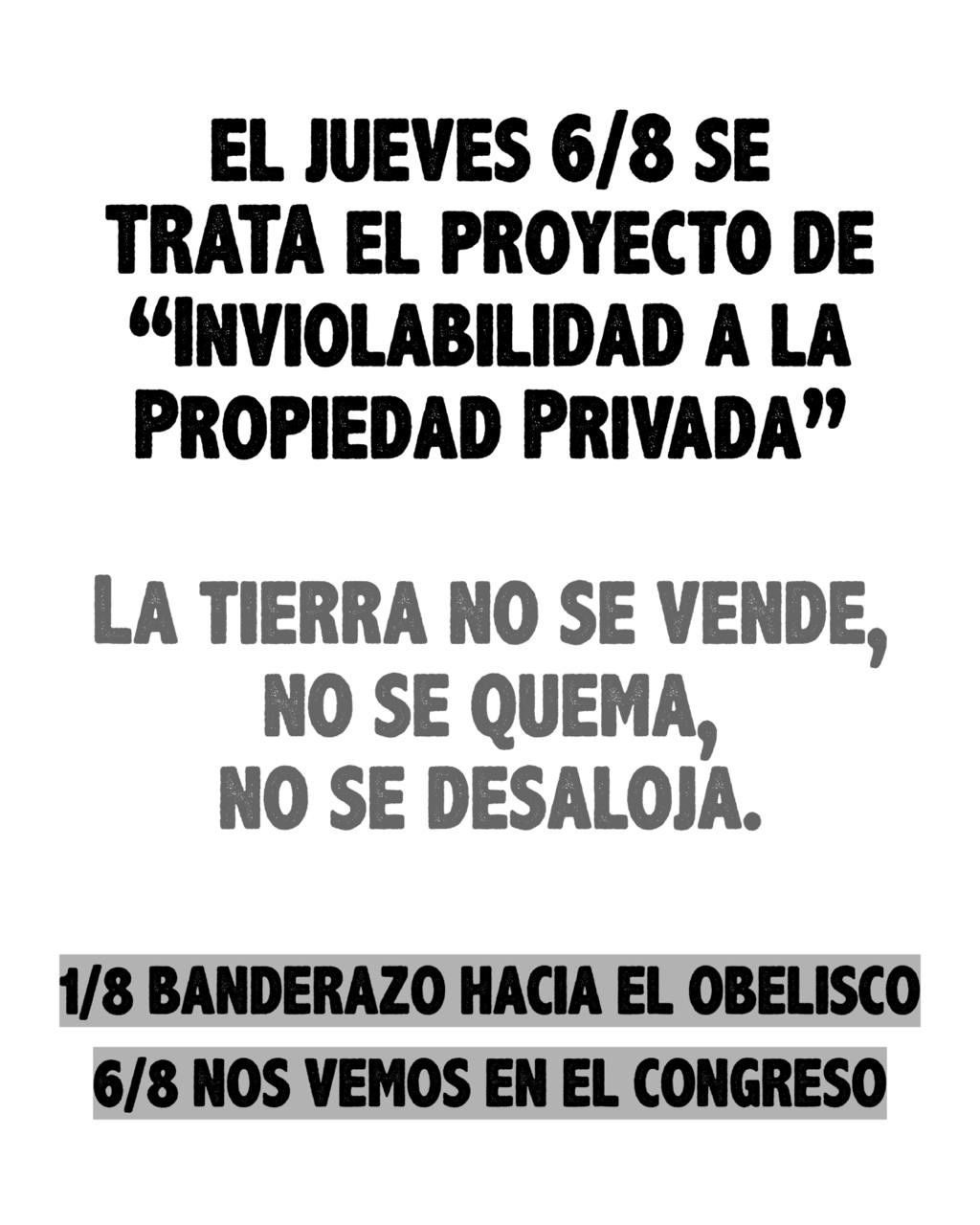 Flyer de acciones por la Tierra y el Territorio.